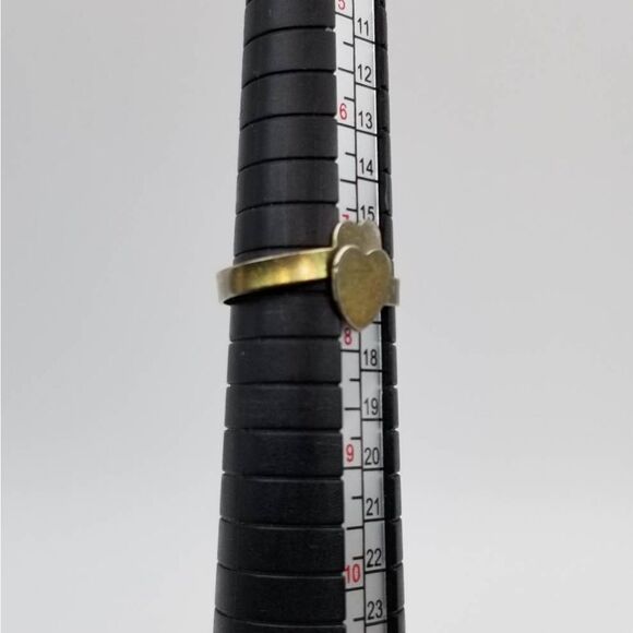 Silver tone double twin heart ring adjustable size‎ R142 - Picture 4 of 5